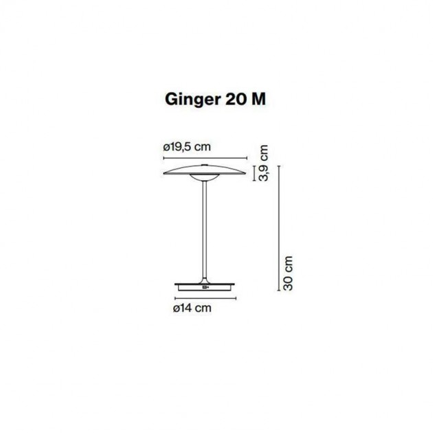 dimensiones lámpara sobremesa Marset Ginger 20M
