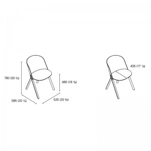 Dimensiones silla This de E15. Disponible en Moisés showroom