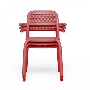 silla de exterior apilable Toní Fatboy rojo industrial