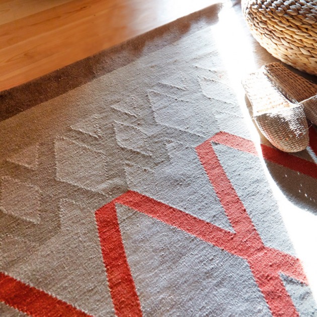 detalle lana virgen alfombra Kilim Sioux Gan rugs