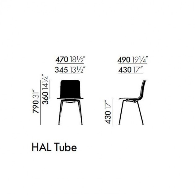 medidas silla Hal tube Vitra