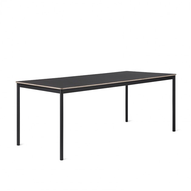 mesa comedor Base rectangular Muuto linoleo negro/negro