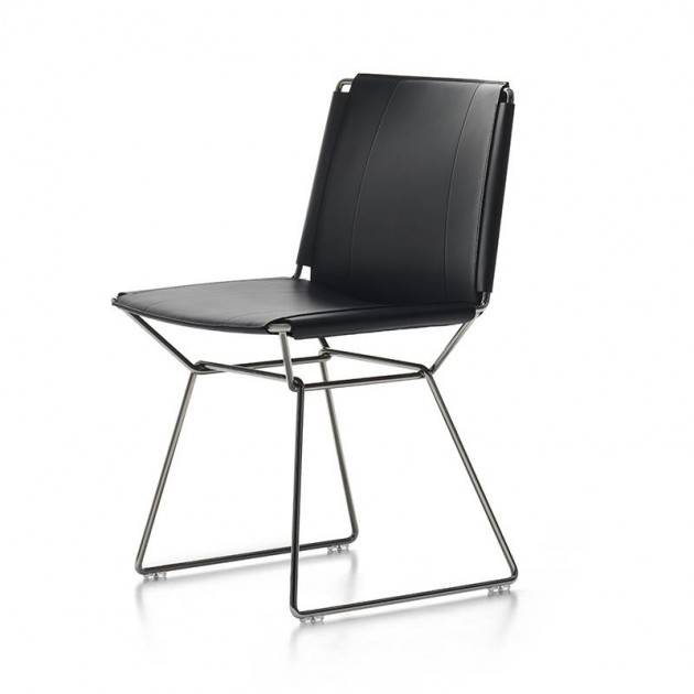 Silla Neil Leather Chair negro de MDF Italia