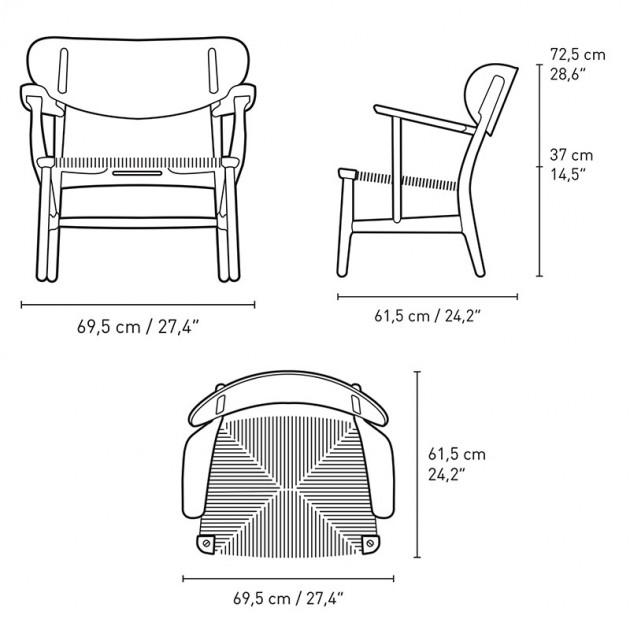 medidas Carl Hansen ch22 lounge chair