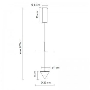 Measurements small Stralunata pendant lamp by Karman