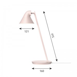 Medidas lámpara de mesa NJP mini rose pale de Louis Poulsen