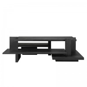Imagen frontal mesa de centro Abstract en teca teñido de negro Ethnicraft