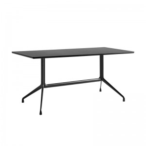 About A Table 10 tablero linóleo negro y base negra Largo 160 x Ancho 80x Alto 74 de HAY