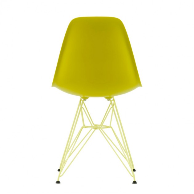 Respaldo Eames Plastic Chair DSR Colours carcasa color mostaza y estructura citron de Vitra