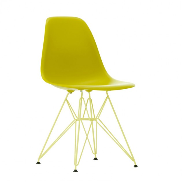 Eames Plastic Chair DSR Colours carcasa color mostaza y estructura citron de Vitra