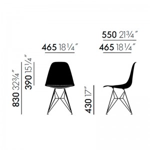 Medidas Eames Plastic Chair DSR Colours de Vitra