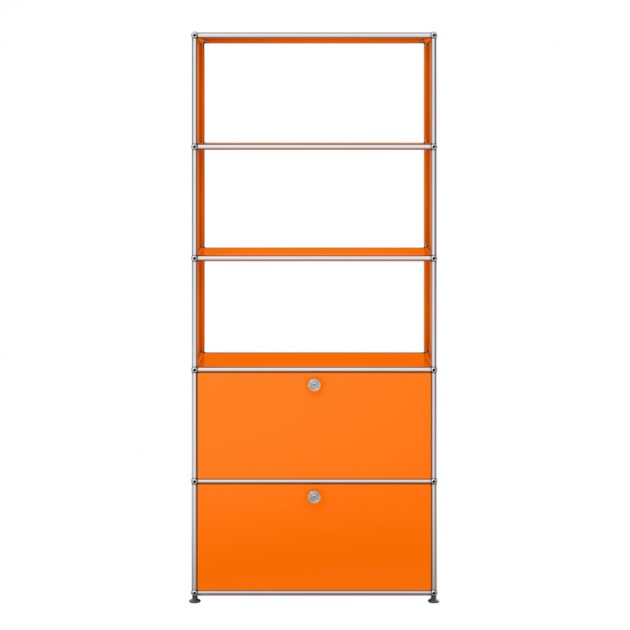 Frente Librería Modular USM Haller color naranja puro de USM